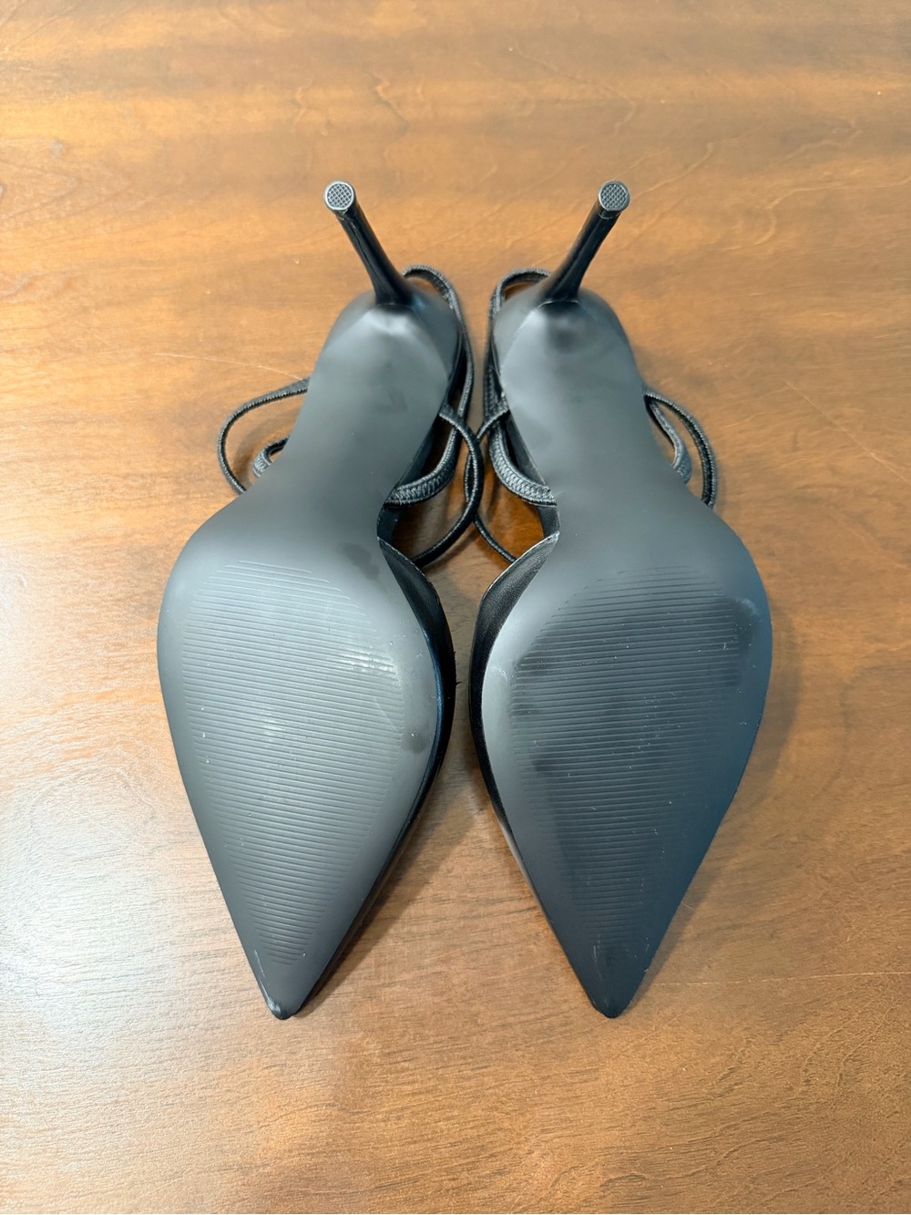Steve Madden Black Pointed-Toe Slingback Stiletto Heels - Picture 5 of 7